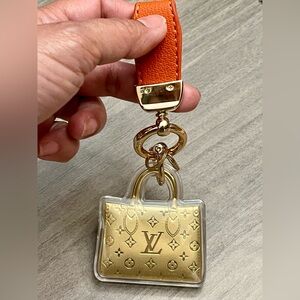 24K Coated Thin Metal Bag Charm - Double Sided